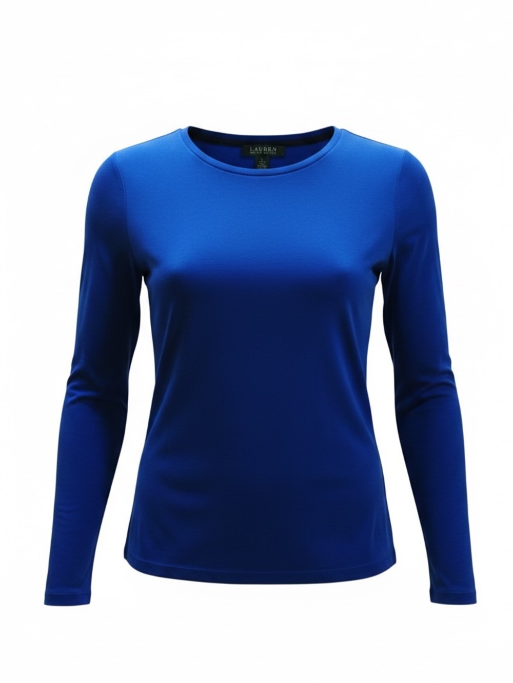 Lauren Ralph Lauren Women’s Cotton Royal Blue Long Sleeve Crewneck Top Size L